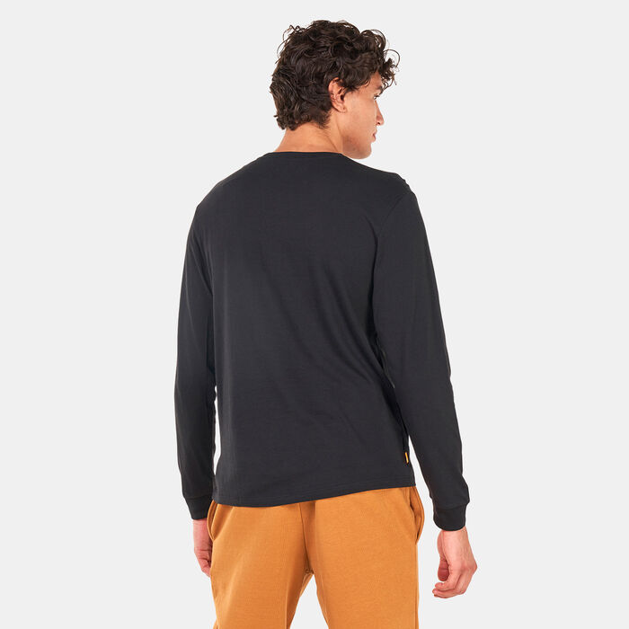 Timberland Men's Stack Logo Long Sleeve T-Shirt Black Timberland Men's Stack Logo Long Sleeve T-Shirt Black image number 1