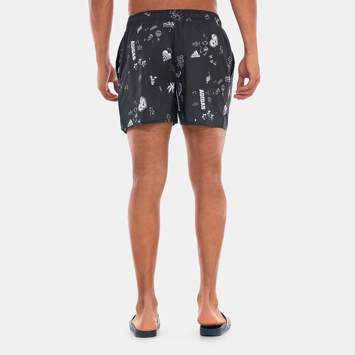 adidas Men's Brand Love CLX Short-Length Swim Shorts Black adidas Men's Brand Love CLX Short-Length Swim Shorts Black image number 1