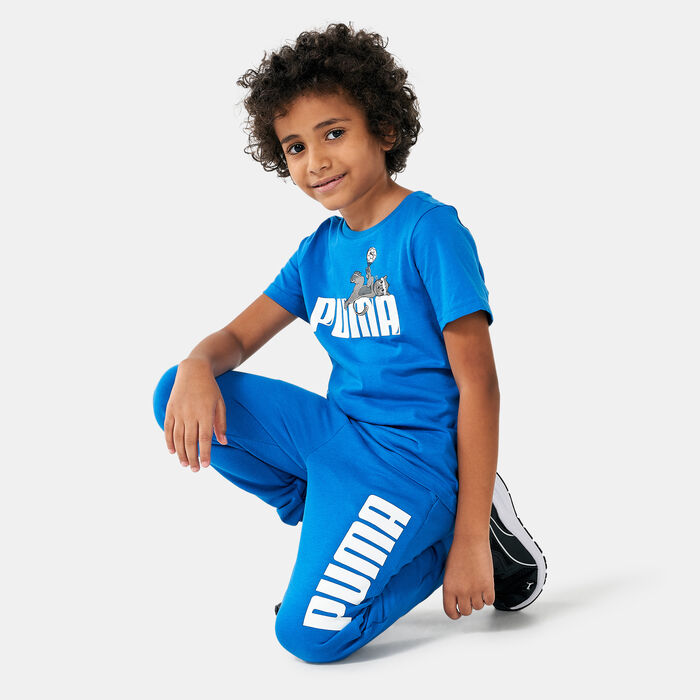 PUMA Kids' LIL PUMA Sweatpants (Younger Kids) Blue image number 2