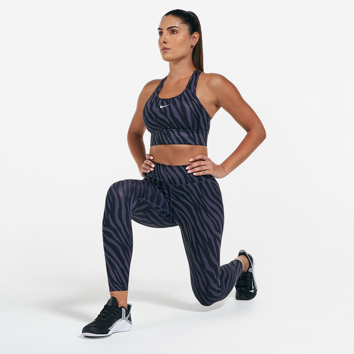 Nike Women's Dri-FIT Swoosh Icon Clash Sports Bra Purple Nike Women's Dri-FIT Swoosh Icon Clash Sports Bra Purple image number 2