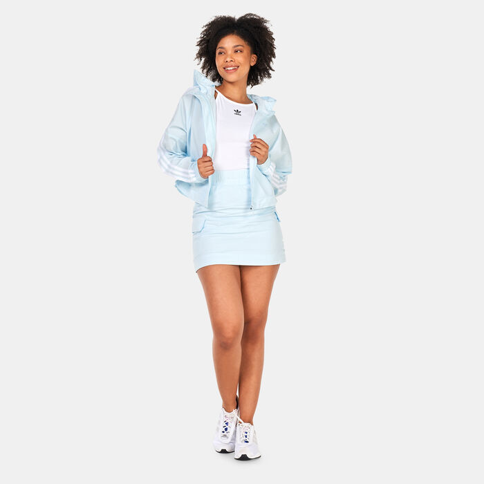adidas Originals Women's Adicolor Classics Poplin Hooded Track Jacket Blue adidas Originals Women's Adicolor Classics Poplin Hooded Track Jacket Blue image number 2