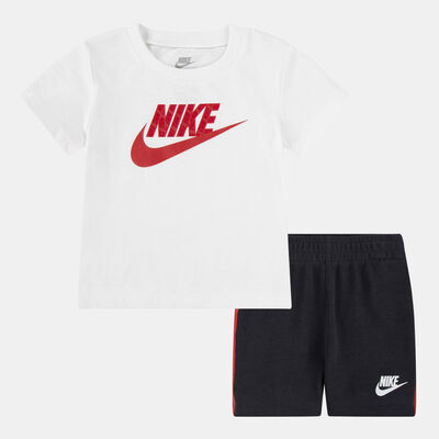 Nike Kids' Sportswear Taping T-Shirt and Shorts Set Grey