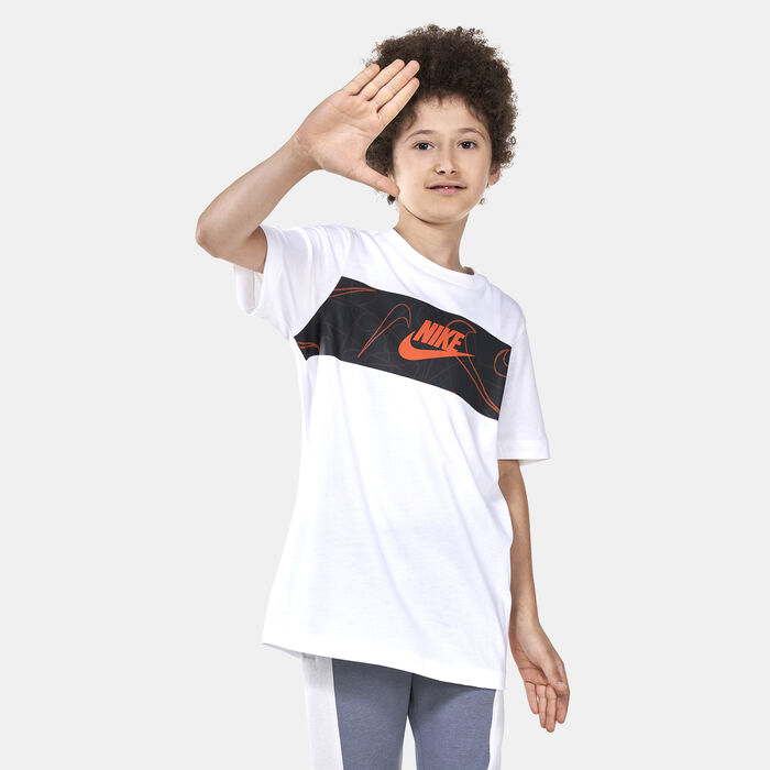 Nike Kids' Sportswear Futura Panel T-Shirt (Older Kids) White image number 0