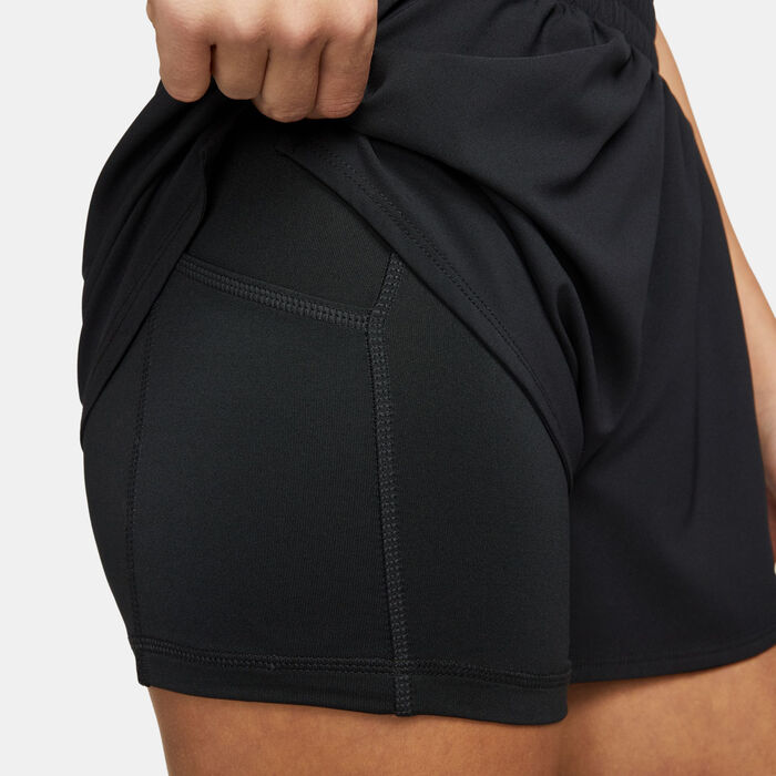 Nike Women's Dri-FIT One High-Waisted 2-in-1 Shorts Black Nike Women's Dri-FIT One High-Waisted 2-in-1 Shorts Black image number 3