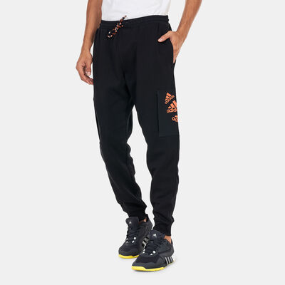 adidas Men's Essentials BrandLove Fleece Joggers Black