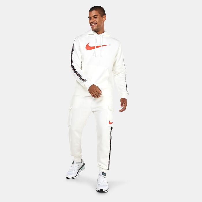 Nike Men's Sportswear Repeat Pullover Fleece Hoodie Ivory image number 2