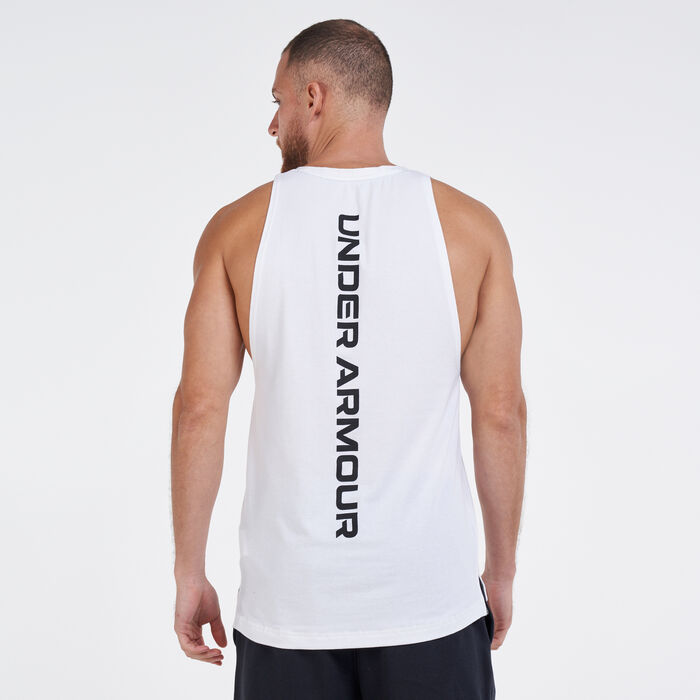 Under Armour Men's Baseline Cotton Tank Top White image number 1