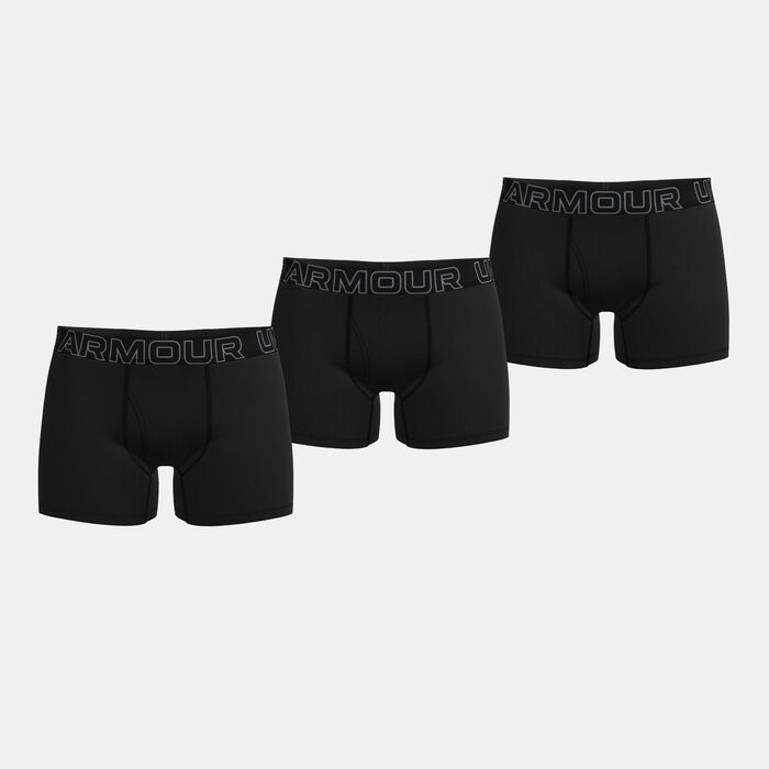 Under Armour Men's Performance Cotton Boxerjock Boxers (3 Pack) Black image number 0