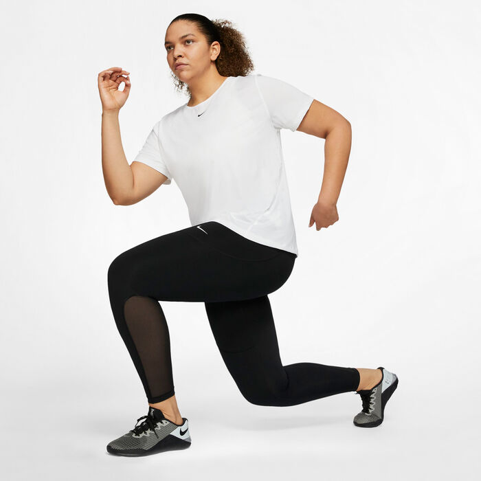 Nike Women's Pro Mesh T-Shirt (Plus Size) White Nike Women's Pro Mesh T-Shirt (Plus Size) White image number 2