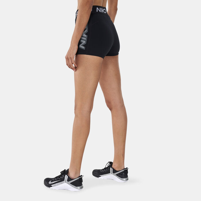 Nike Women's Pro Dri-FIT Graphic 3-Inch Shorts White image number 1