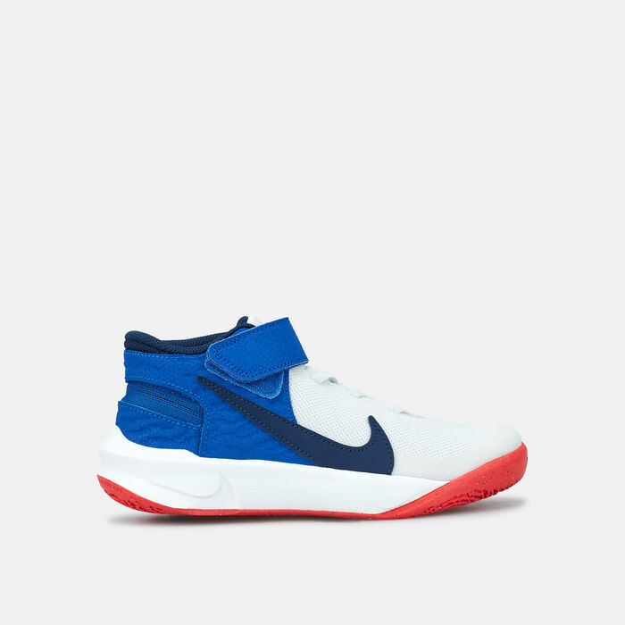 Nike Kids' Team Hustle D10 FlyEase Shoe White Nike Kids' Team Hustle D10 FlyEase Shoe White image number 0