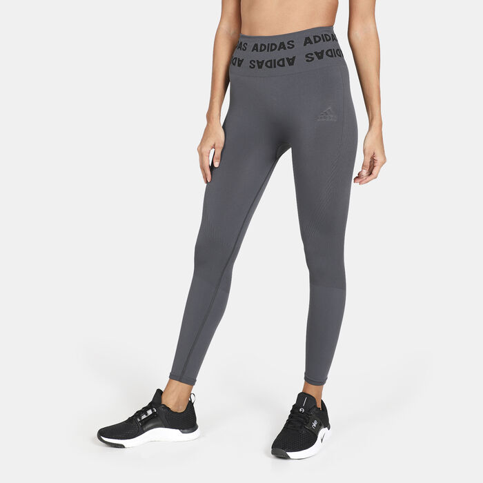 adidas Women's Training Aeroknit 7/8 High-Rise Leggings Grey adidas Women's Training Aeroknit 7/8 High-Rise Leggings Grey image number 0