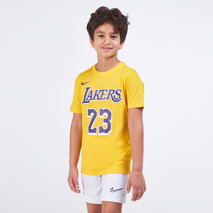 Nike Kids' NBA Los Angeles Lakers LeBron T-Shirt yellow Nike Kids' NBA Los Angeles Lakers LeBron T-Shirt yellow image number 0
