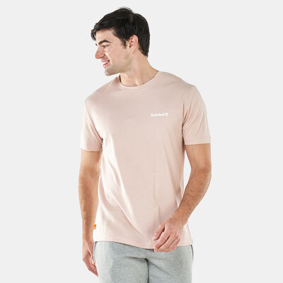 Timberland Men's Small Logo Print Logo T-Shirt Pink