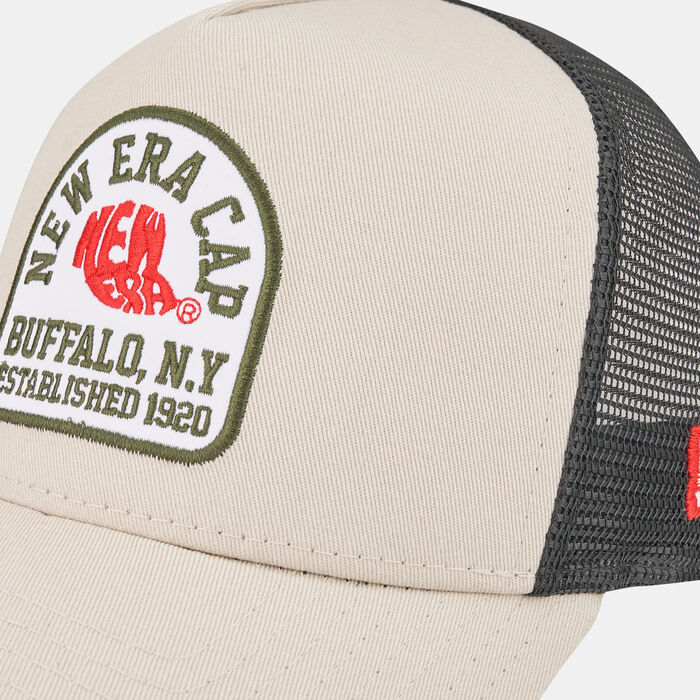 New Era Men's State Patch Cream A-Frame Trucker Cap Beige image number 2