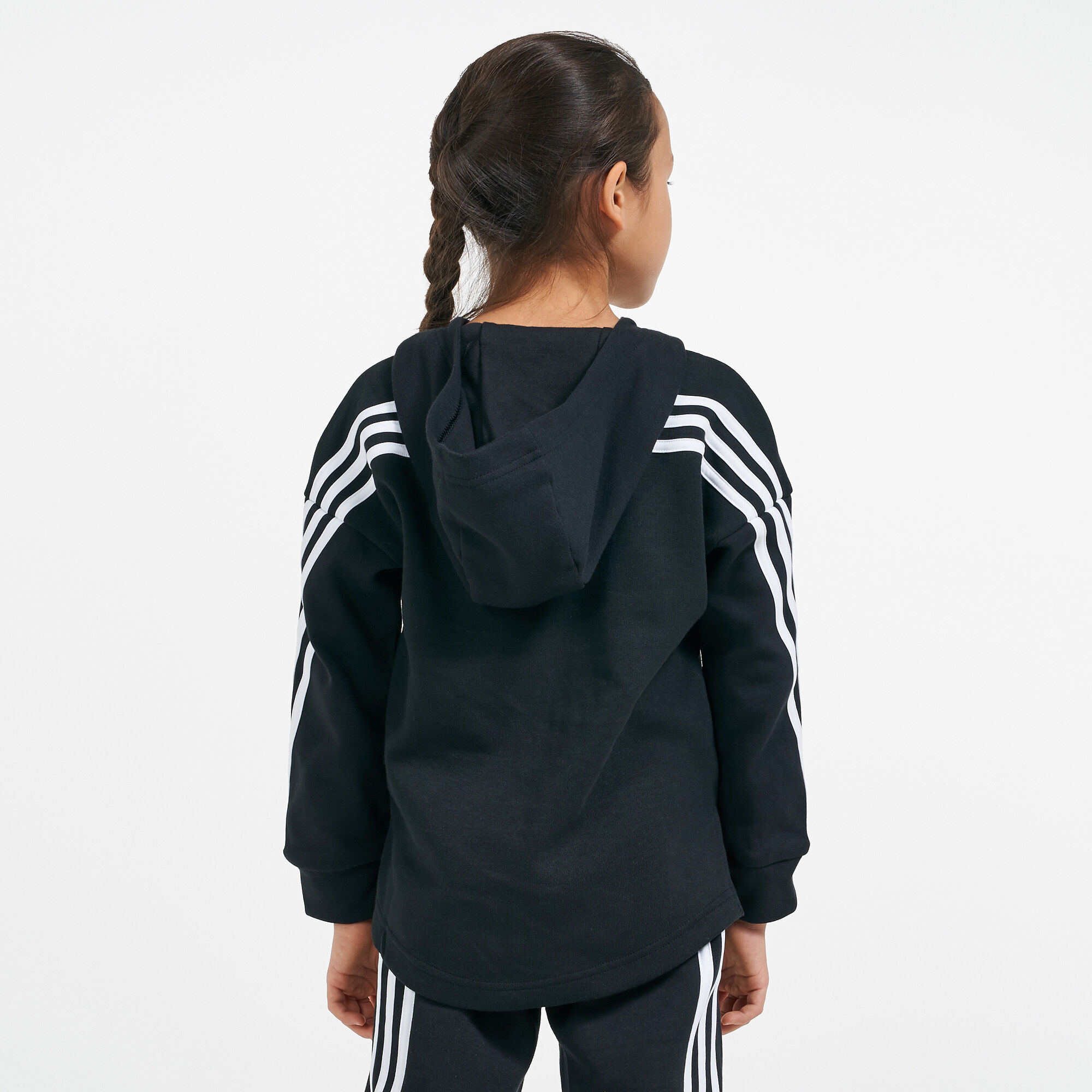 Kids 3 Stripes Full Zip Hoodie Black adidas in Qatar SSS