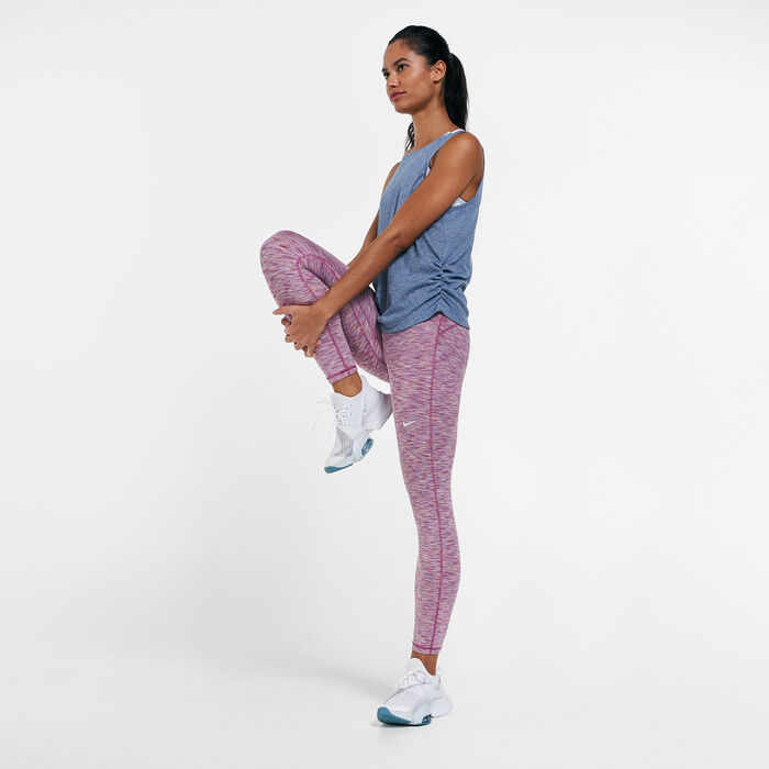 Nike Women's Pro Cropped Space-Dye Leggings Pink Nike Women's Pro Cropped Space-Dye Leggings Pink image number 2