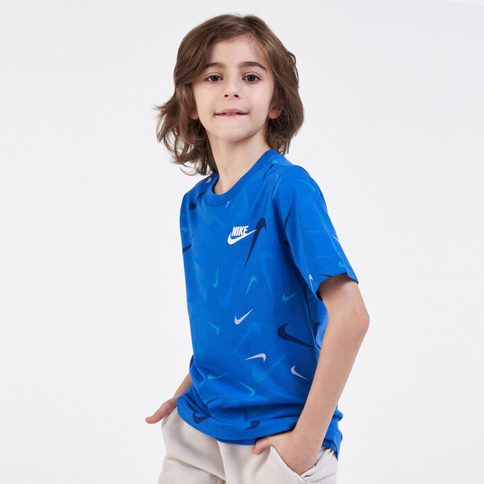 Nike Kids Sportswear Swoosh T-Shirt Blue Nike Kids Sportswear Swoosh T-Shirt Blue image number 0