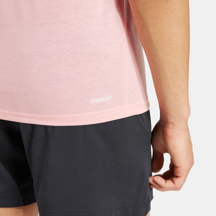 adidas Men's Train Essentials Feelready Logo Training T-Shirt Pink adidas Men's Train Essentials Feelready Logo Training T-Shirt Pink image number 4