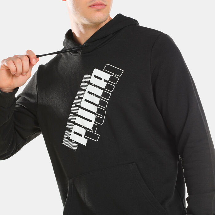 PUMA Men's Power Logo Hoodie Black image number 3