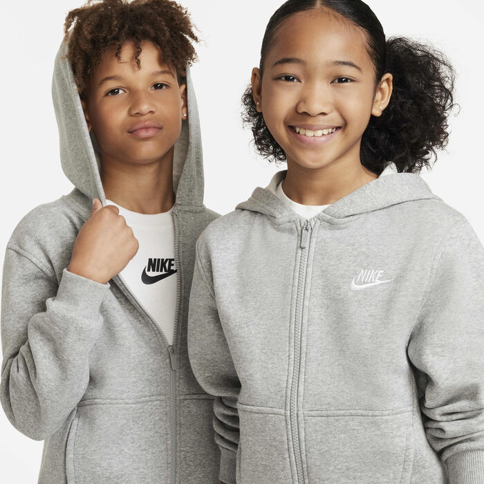 Nike Kids' Sportswear Club Fleece Full-Zip Hoodie Grey Nike Kids' Sportswear Club Fleece Full-Zip Hoodie Grey image number 2