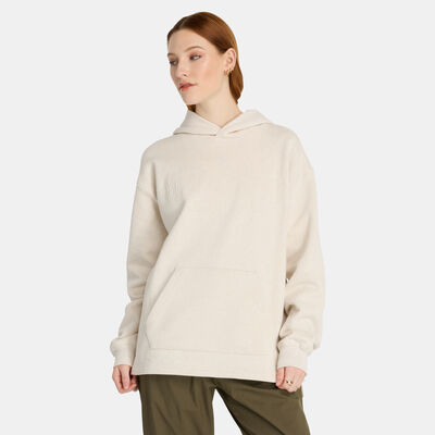 New Balance Women's Embossed Graphic Fleece Hoodie Brown