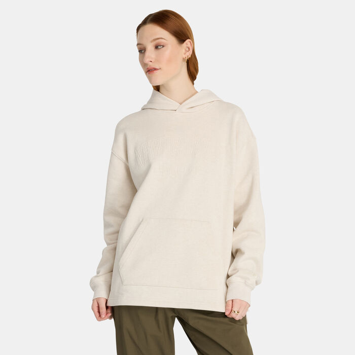 New Balance Women's Embossed Graphic Fleece Hoodie Brown New Balance Women's Embossed Graphic Fleece Hoodie Brown image number 0