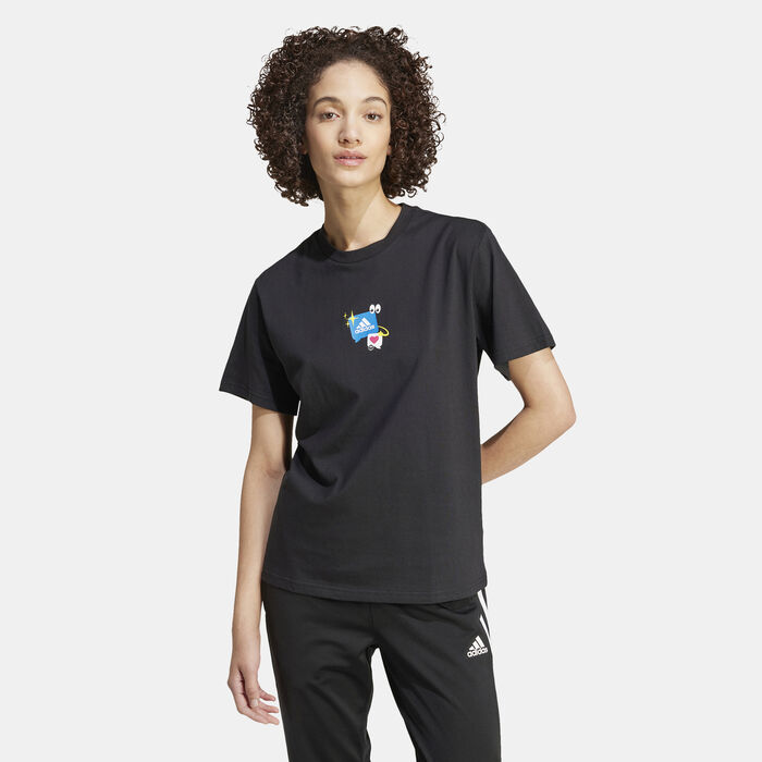 adidas Women's Remoji Graphic T-Shirt Black adidas Women's Remoji Graphic T-Shirt Black image number 0