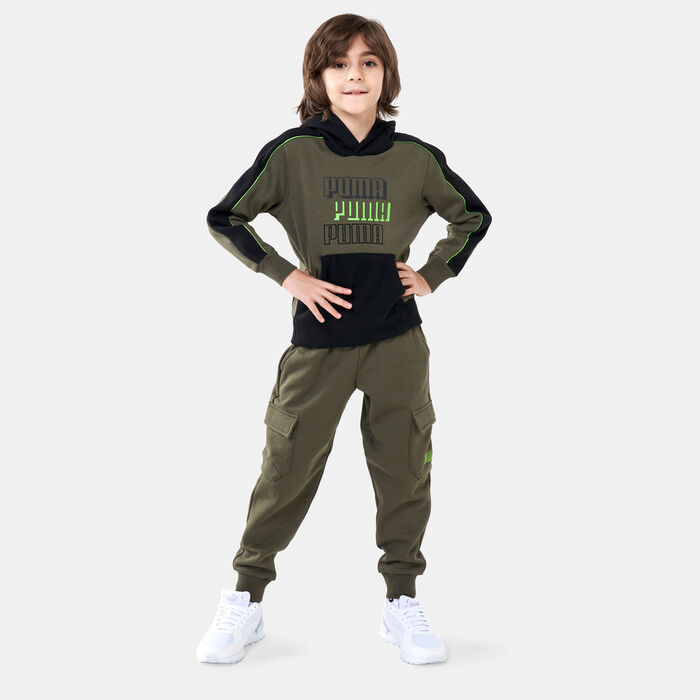 PUMA Kids' Alpha Hoodie Green image number 2