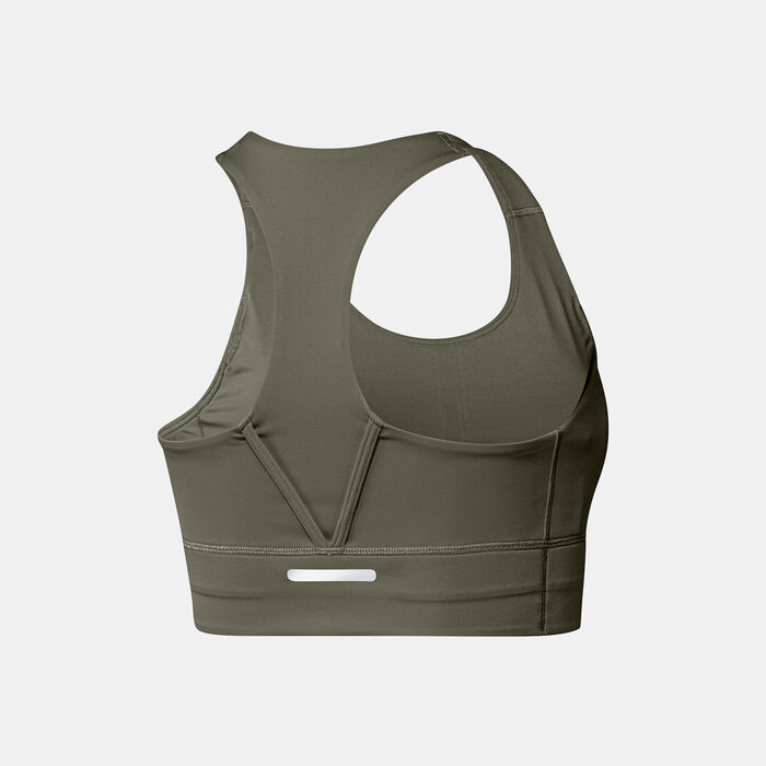 adidas Women's Run Pocket Medium-Support Training Sports Bra Green image number 1