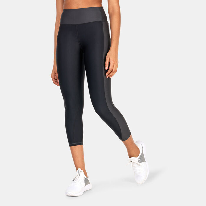 Under Armour Women's HeatGear® Armour Blocked Ankle Leggings Black Under Armour Women's HeatGear® Armour Blocked Ankle Leggings Black image number 0