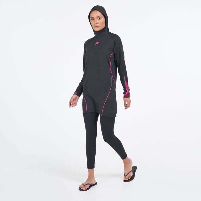 Speedo Women's Delight Modest Bodysuit Black Speedo Women's Delight Modest Bodysuit Black image number 2