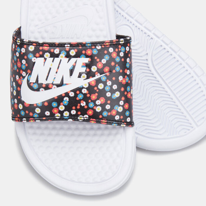 Nike Women's Benassi JDI Print Slides White Nike Women's Benassi JDI Print Slides White image number 2