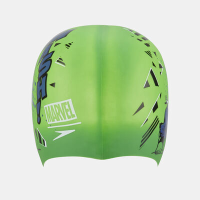 Speedo Kids' Marvel Hulk Junior Slogan Swimming Cap Green