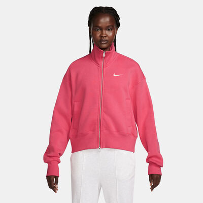 Nike Women's Sportswear Phoenix Fleece Track Jacket Pink Nike Women's Sportswear Phoenix Fleece Track Jacket Pink