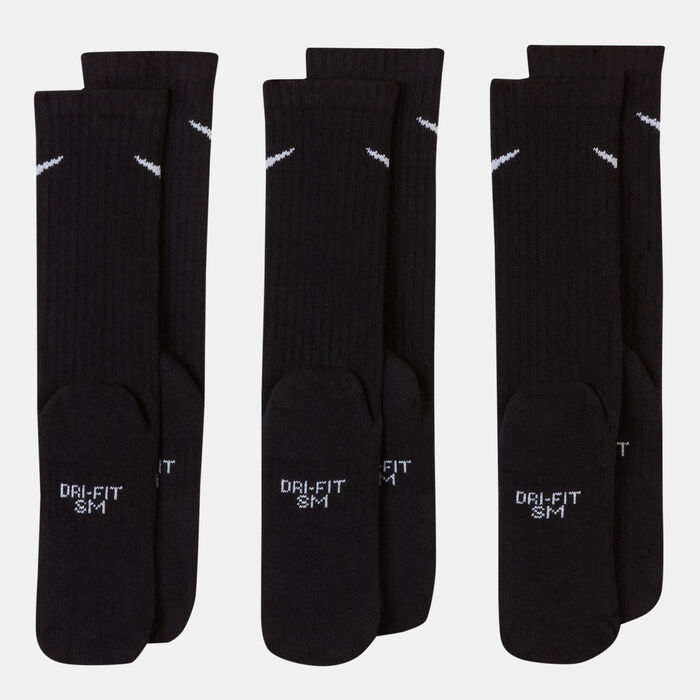Nike Kids' Performance Cushioned Crew Socks (3 Pair) (Older Kids) Black image number 5