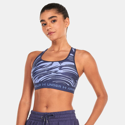 Under Armour Women's Armour Medium Support Printed Sports Bra Purple