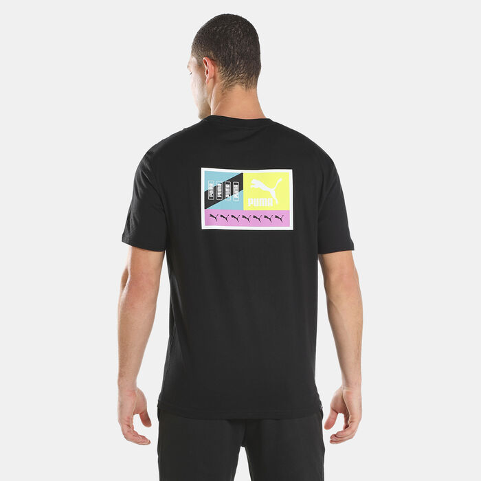 PUMA Men's Brand Love Multiplacement T-Shirt Black PUMA Men's Brand Love Multiplacement T-Shirt Black image number 1