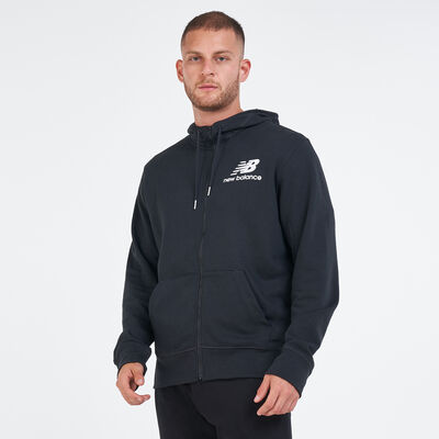 New Balance Men's Essentials Stacked Full-Zip Hoodie Black
