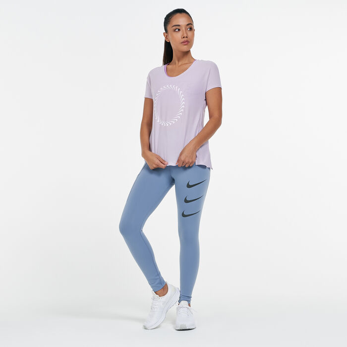Nike Women's Icon Clash Miler T-Shirt Purple Nike Women's Icon Clash Miler T-Shirt Purple image number 2