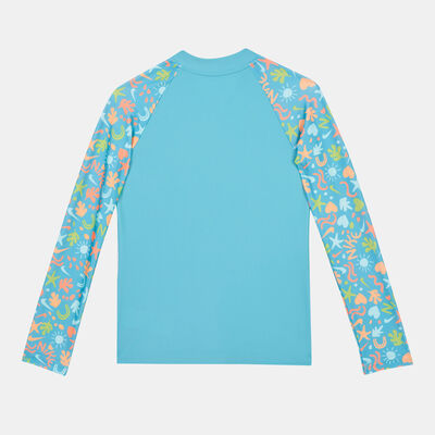 Nike Swim Kids' Long Sleeve Zip Hydroguard Green