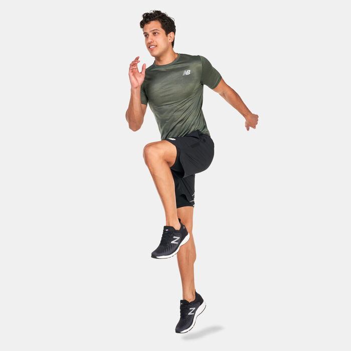 New Balance Men's Printed Impact Run T-Shirt Green New Balance Men's Printed Impact Run T-Shirt Green image number 2