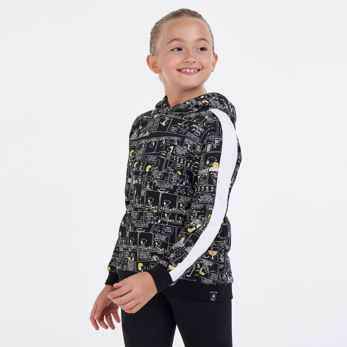 PUMA Kids' X PEANUTS T7 All Over Print Hoodie Black PUMA Kids' X PEANUTS T7 All Over Print Hoodie Black image number 0