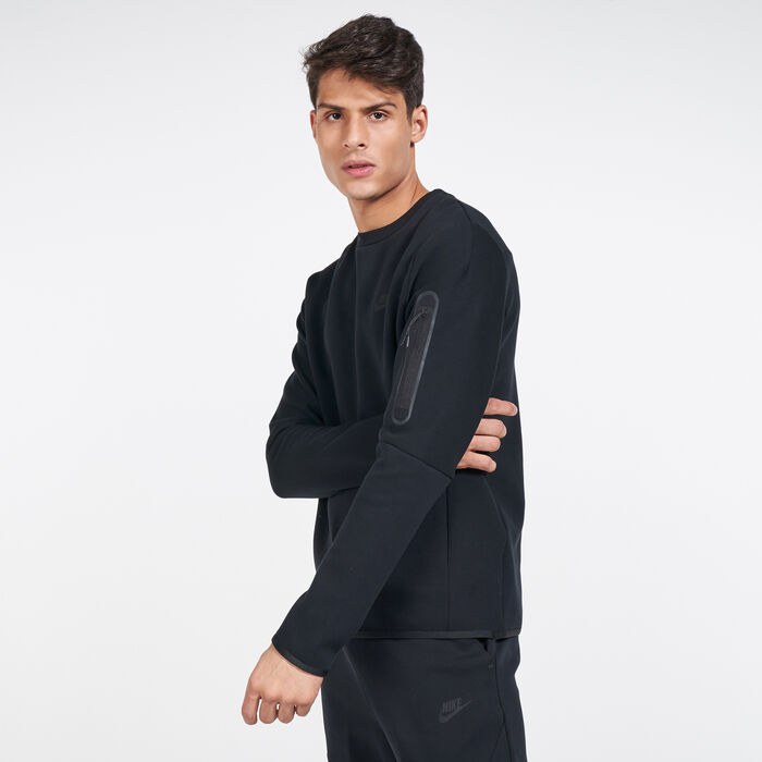 Nike Men's Sportswear Tech Fleece Crew Sweatshirt Black Nike Men's Sportswear Tech Fleece Crew Sweatshirt Black image number 0
