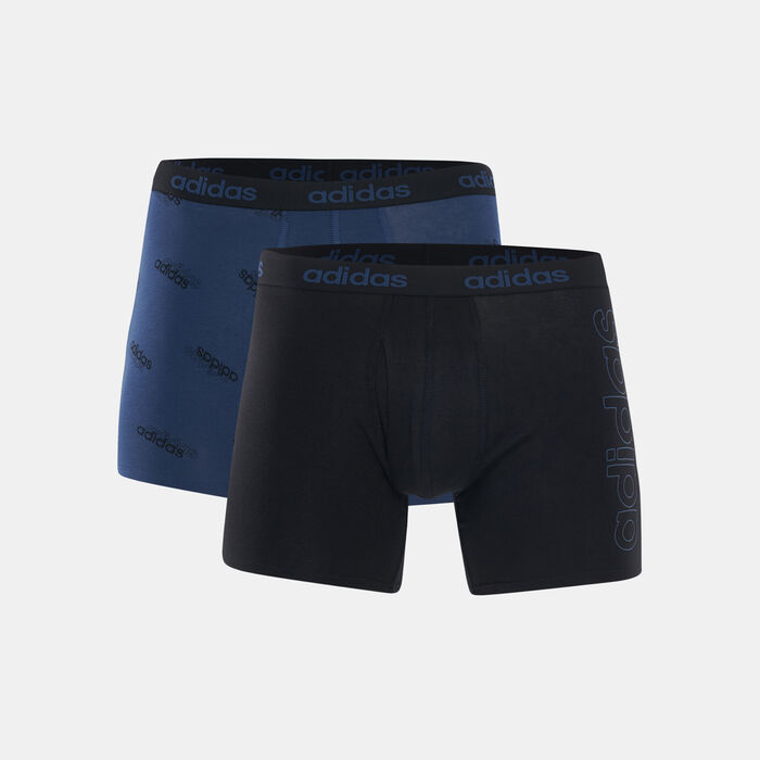 adidas Men's Logo Boxer Briefs (2 Pack) Black adidas Men's Logo Boxer Briefs (2 Pack) Black image number 0