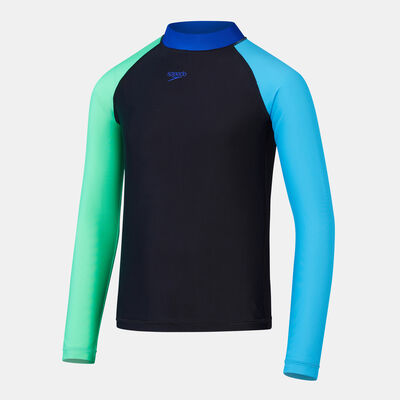 Speedo Kids' Colourblock Rashguard and Jammers Set Black Speedo Kids' Colourblock Rashguard and Jammers Set Black