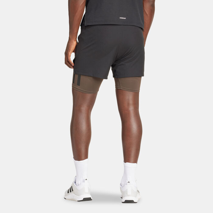 adidas Men's Power 2-In-1 Training Shorts Black adidas Men's Power 2-In-1 Training Shorts Black image number 1
