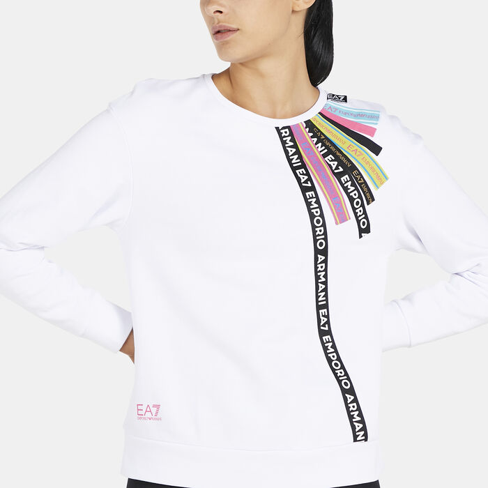 EA7 Emporio Armani Women's Logo Sweashirt White EA7 Emporio Armani Women's Logo Sweashirt White image number 3