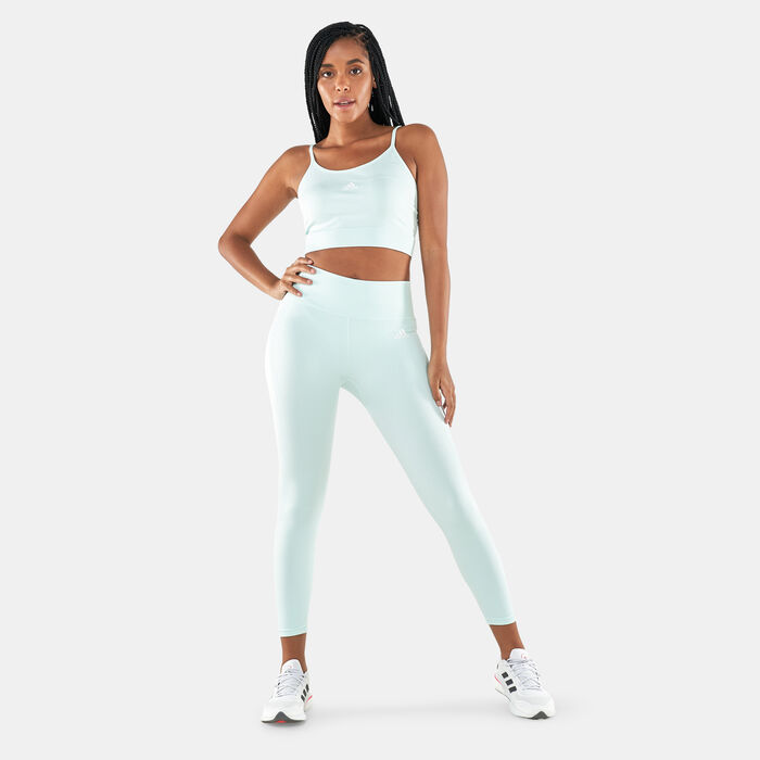 adidas Women's Seamless Spaghetti Crop Tank Top Green adidas Women's Seamless Spaghetti Crop Tank Top Green image number 2