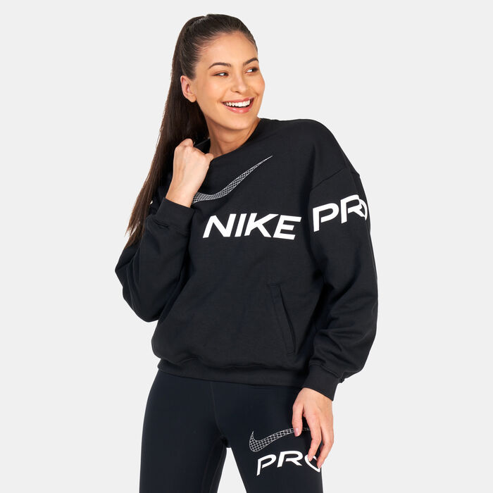 Nike Women's Dri-FIT Get Fit Graphic Crew Sweatshirt Black Nike Women's Dri-FIT Get Fit Graphic Crew Sweatshirt Black image number 0
